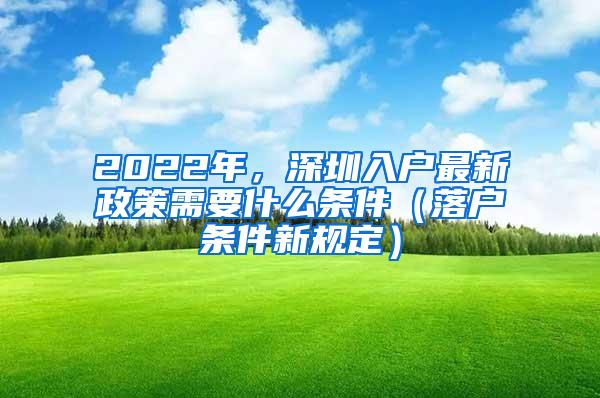 深圳入户条件最新政策2022年，深度解读与未来展望